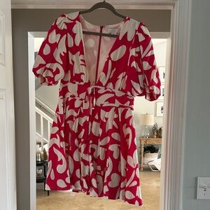 House of Harlow 1960 Pink and White Mini Dress